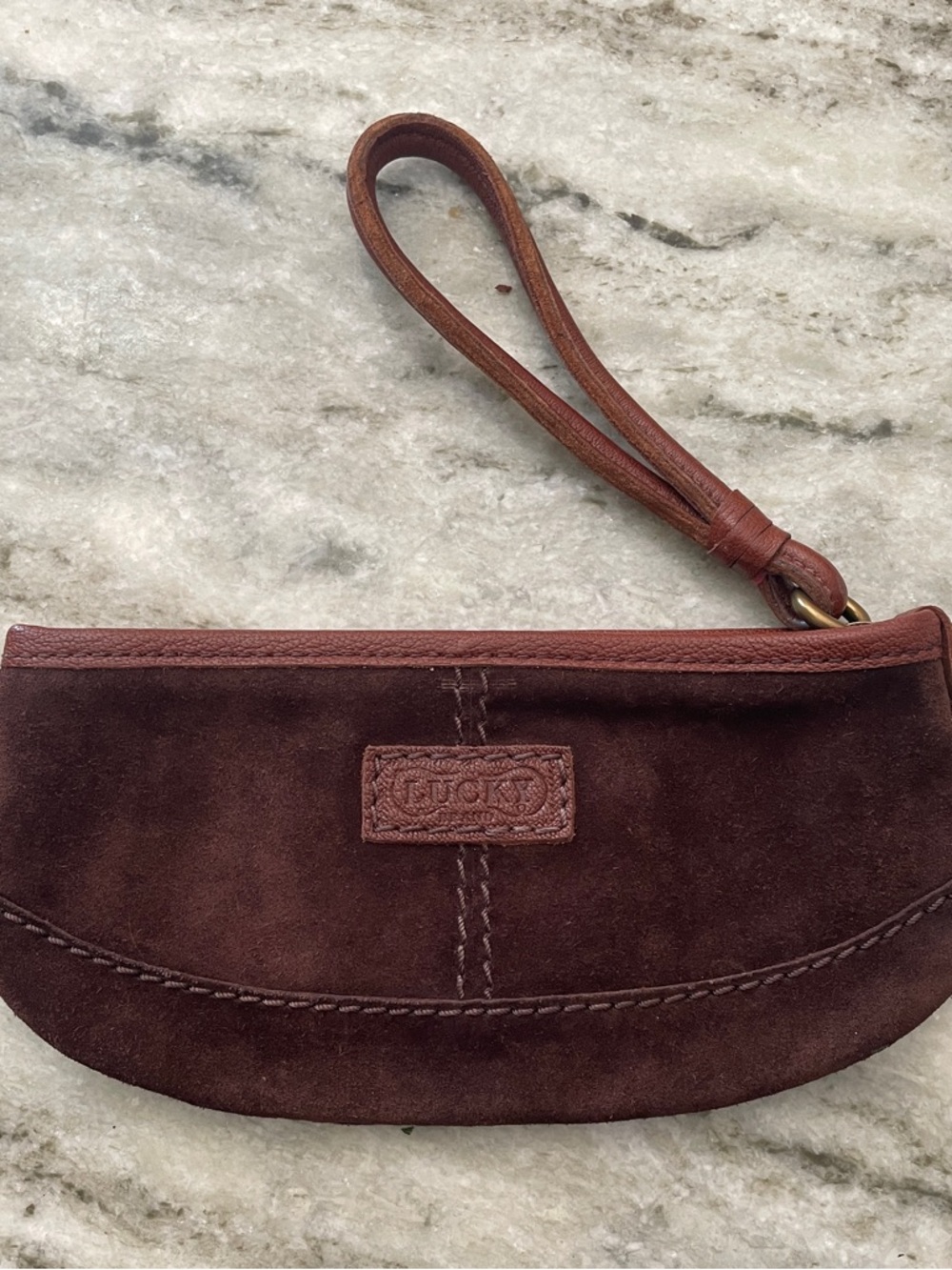 Vintage 90s Leather Lucky Brand Wristlet - Picture 3 of 11
